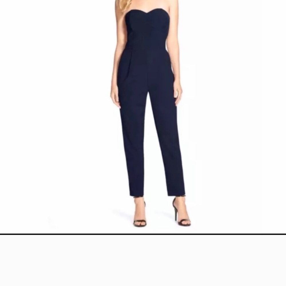 Adelyn Rae Black Strapless Jumpsuit